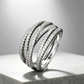 🎉 ¡Oferta 2026! — ¡Más de 15.000 vendidos! 💎 Anillo Ajustable de Bandas Cruzadas Múltiples – Brillo Deslumbrante de Circonitas Cúbicas ✨