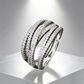🎉 ¡Oferta 2026! — ¡Más de 15.000 vendidos! 💎 Anillo Ajustable de Bandas Cruzadas Múltiples – Brillo Deslumbrante de Circonitas Cúbicas ✨