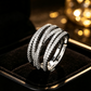 🎉 ¡Oferta 2026! — ¡Más de 15.000 vendidos! 💎 Anillo Ajustable de Bandas Cruzadas Múltiples – Brillo Deslumbrante de Circonitas Cúbicas ✨