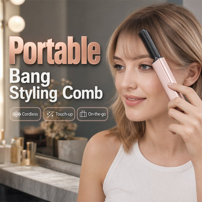 👩 ¡Dale forma a tu cabello en 3 segundos! Crea peinados espectaculares en cualquier momento y lugar. 💁 Peine moldeador de flequillo mini inalámbrico portátil
