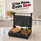 Sandwichera y Paninera Eléctrica con Parrilla Plana de Apertura a 180°