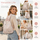 Mochila de Tela Oxford Impermeable con Bordado Floral
