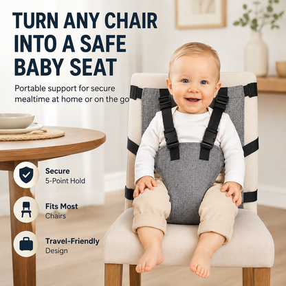 👶 Arnés de seguridad para silla de bebé – Sistema de 5 puntos y diseño ideal para viajar