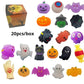 Set de juguetes antiestrés Squishy de Halloween – Clásicos diseños de calabaza, fantasma y murciélago, material TPR súper suave y elástico, lavables y resistentes, 24 piezas surtidas para regalos de fiesta, premios escolares y Halloween