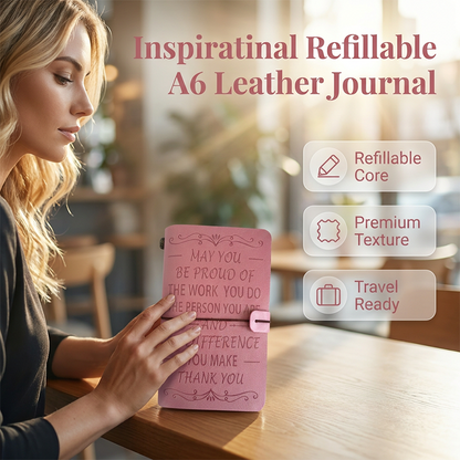 Diario de Viaje de Cuero PU Rellenable A6
