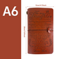Diario de Viaje de Cuero PU Rellenable A6