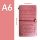 Diario de Viaje de Cuero PU Rellenable A6