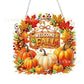 🍂 Decoración colgante de corona de calabazas otoñal con pintura de diamantes – Kit DIY completo