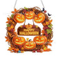 🍂 Decoración colgante de corona de calabazas otoñal con pintura de diamantes – Kit DIY completo
