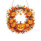 🍂 Decoración colgante de corona de calabazas otoñal con pintura de diamantes – Kit DIY completo
