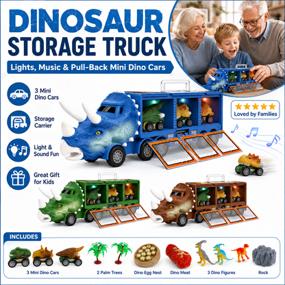 🦖 Camión interactivo con dinosaurios de juguete – Diversión para niños ✨