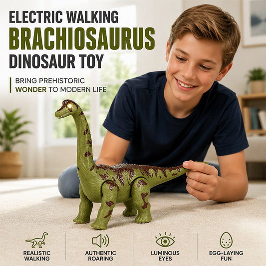 Juguete eléctrico de dinosaurio braquiosaurio que camina