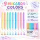 Set de 9 rotuladores de gel borrables de diferentes colores
